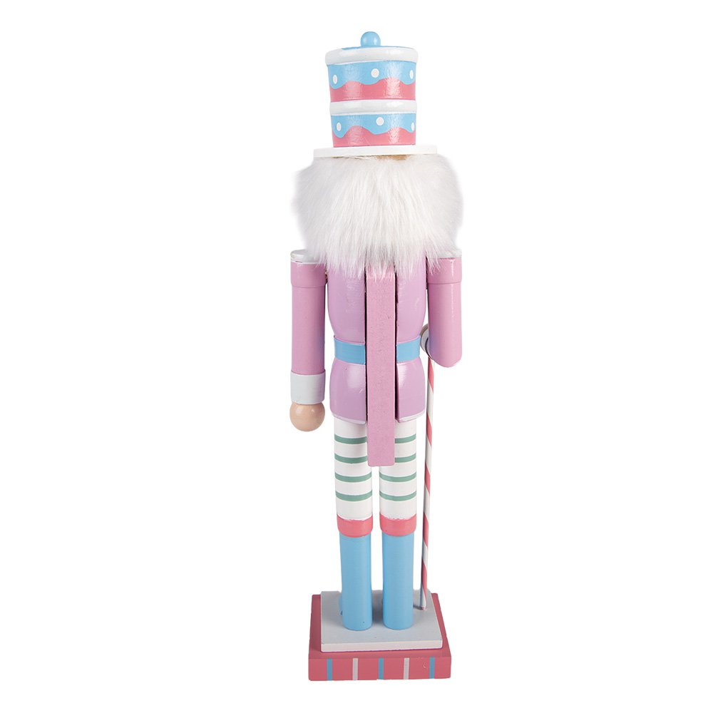 Kerstdecoratie Beeld Notenkraker 8x7x25 cm Roze Hout