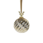 Decoratie bal gewei goud 12cm