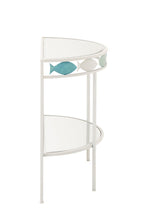 J-Line console Vijs - metaal - lichtblauw/wit