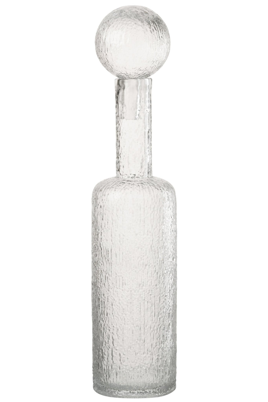 J-Line decoratie Fles Reliëf - glas - transparant - L