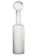 J-Line decoratie Fles Reliëf - glas - transparant - L