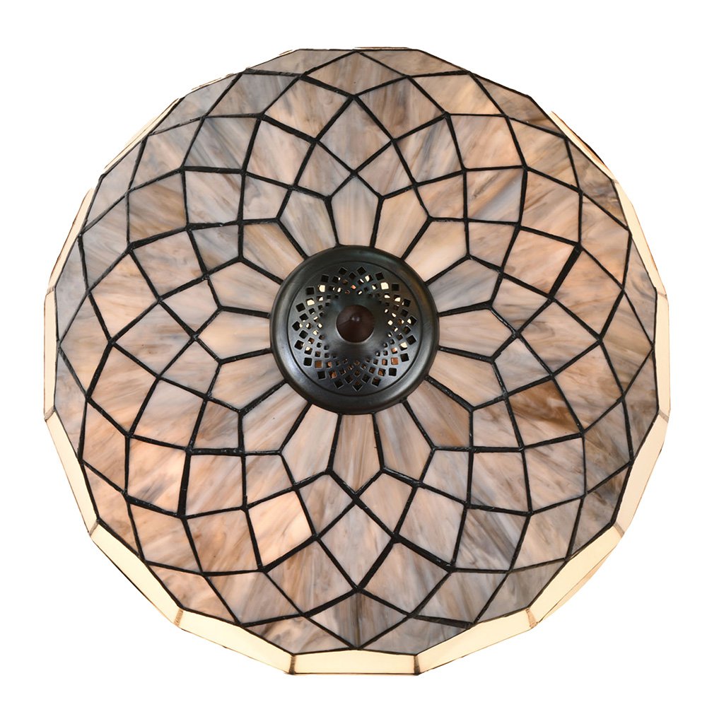 Tiffany Tafellamp Ø 40x58 cm Grijs Glas Tiffany Bureaulamp