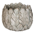 Bloempot Ø 19x16 cm Grijs Steen Veren Bloempot Binnen