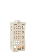 J-Line theelichthouder - aluminium - wit