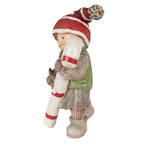 Decoratie Beeld Kind 18 cm Groen Polyresin Kerstfiguren