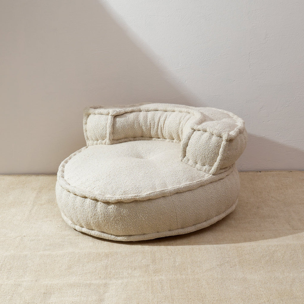 Witte vloerfauteuil met rugleuning - 80 cm