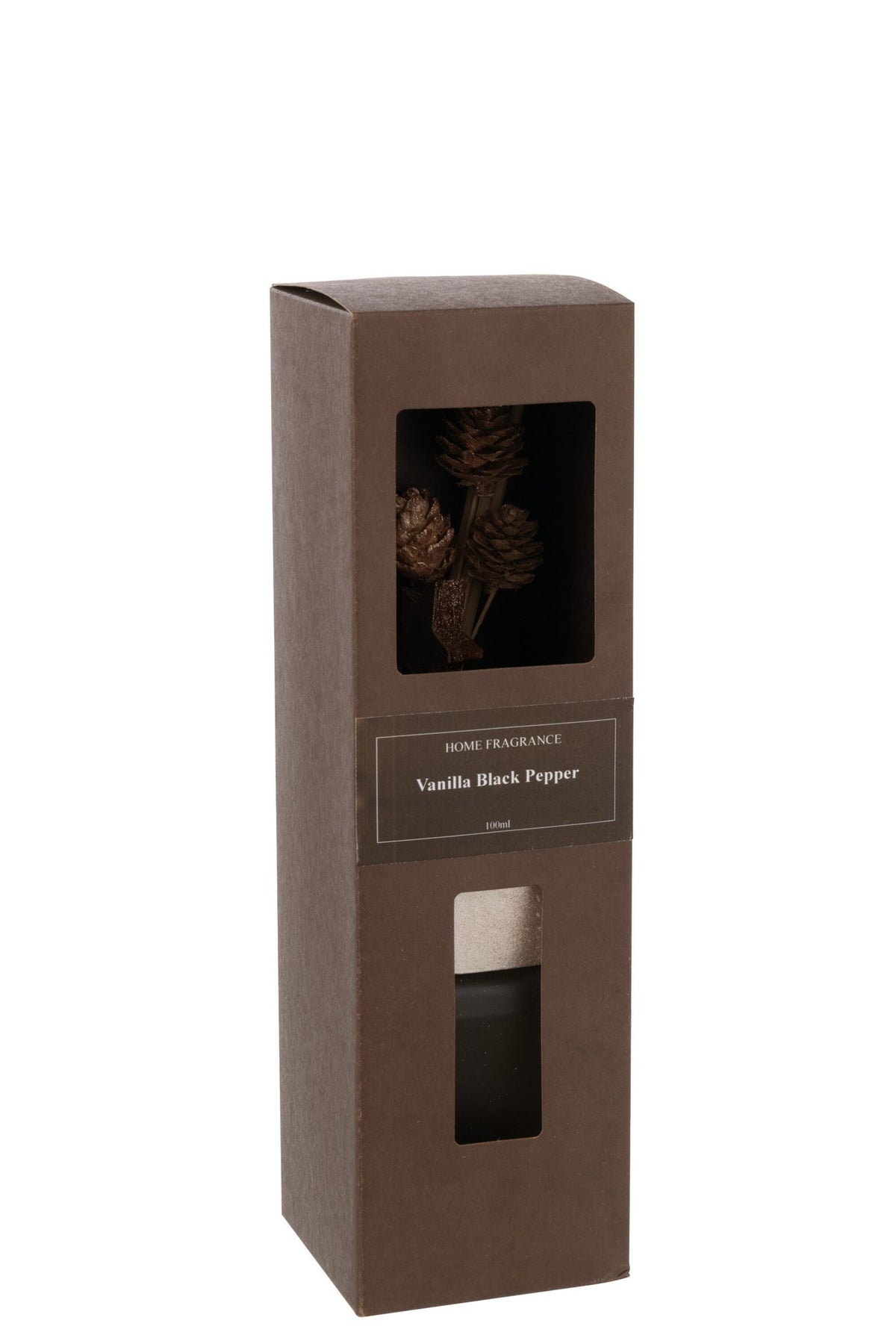 J-Line geurstokjes + gedroogde bloemen - Vanille Zwarte Peper - Rosé Goud