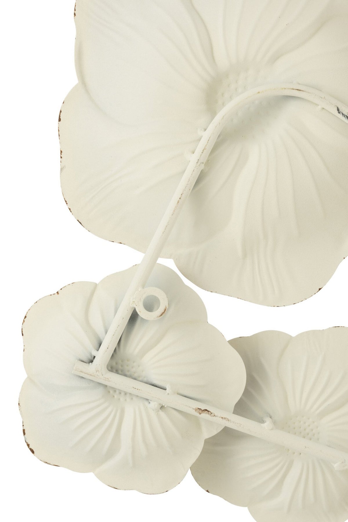 J-Line wanddecoratie Bloemen - metaal - roze/wit
