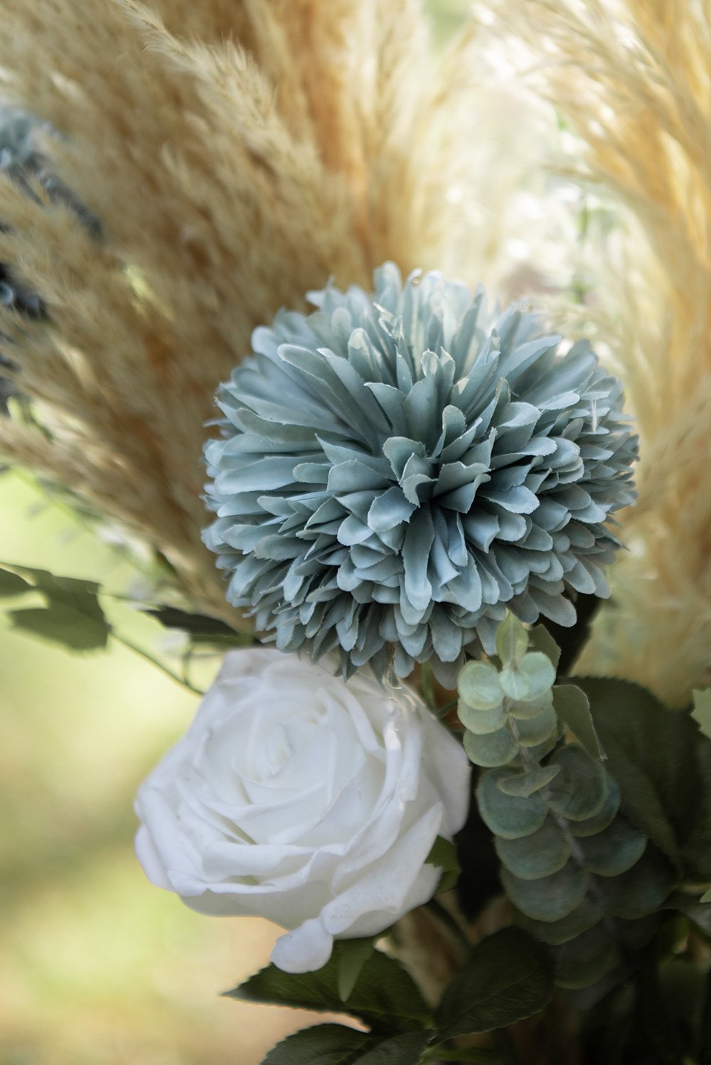 Kunstbloem 54 cm Groen Blauw Kunststof
