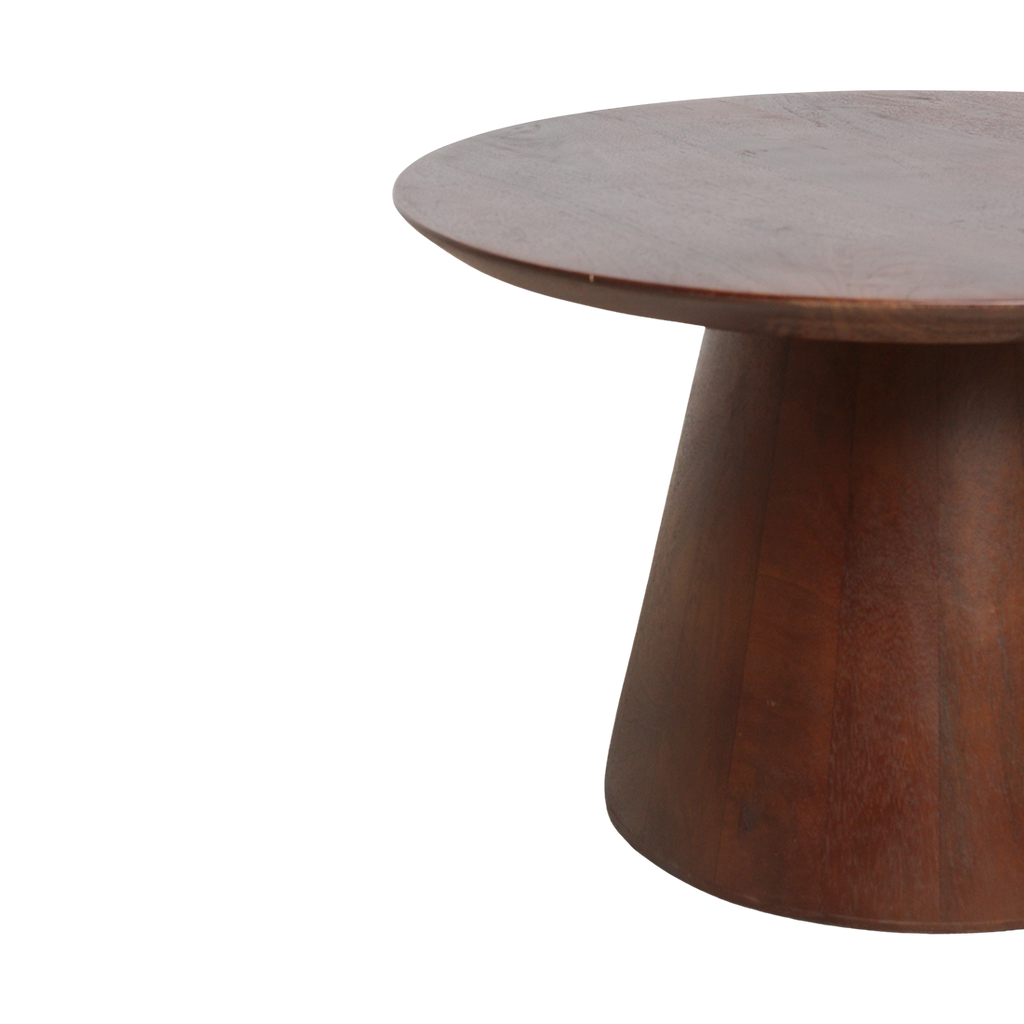 Bullnose cone bijzettafel mangohout Ø55 cm