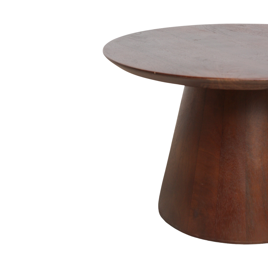 Bullnose cone bijzettafel mangohout Ø55 cm