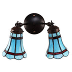 Wandlamp Tiffany 30x23x23 CM Blauw Rood Glas Muurlamp