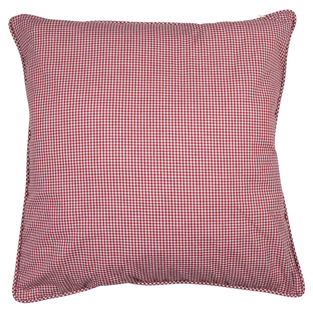 Kussen katoen donker rood ruit 55x55cm