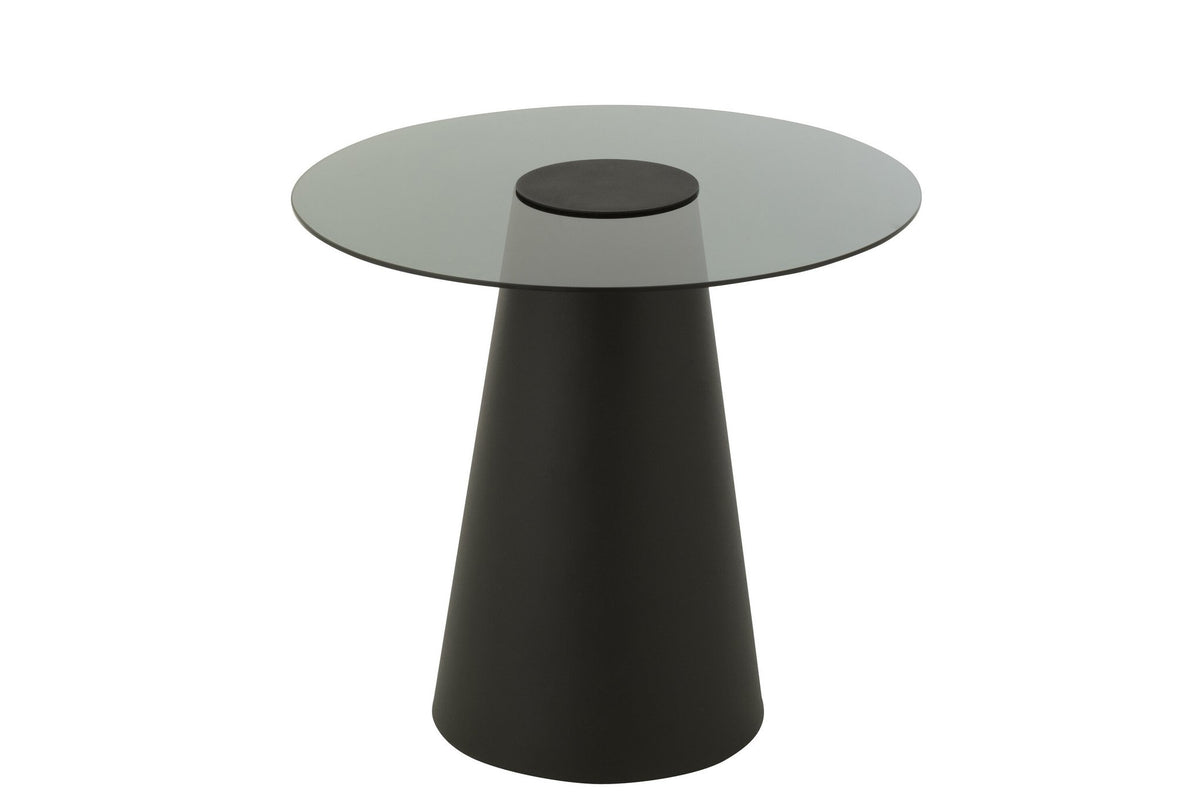 J-Line bijzettafel Kegel - ijzer - zwart