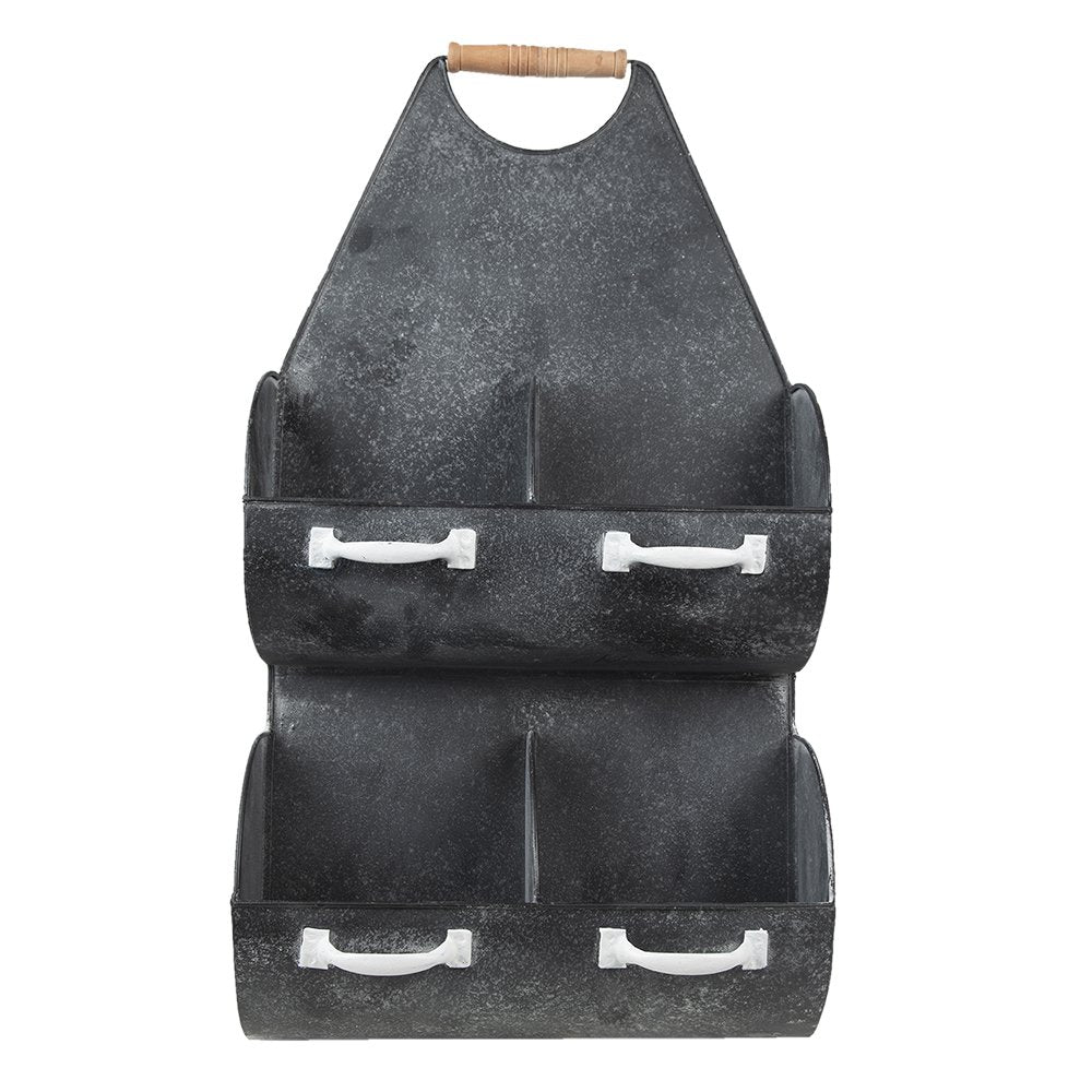 Wandrek 35x41x66 cm Grijs Wit Metaal Muurrek