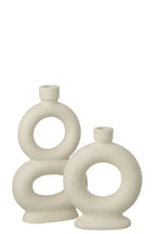 J-Line vaas Soliflore 2 Rings - steengoed - wit - L