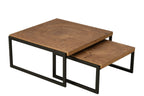 J-Line salontafel Dos - hout - naturel/zwart - set van 2