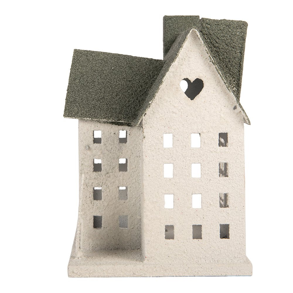Decoratie Beeld Huis 26x17x26 cm Wit Metaal