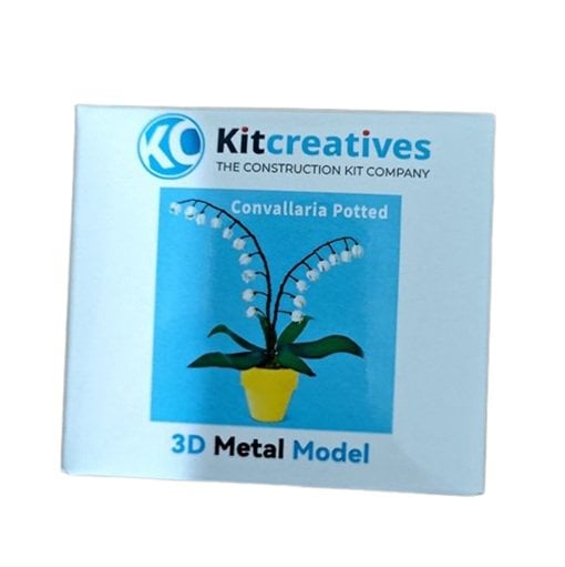 Metalen bouwpakket 3D Model DIY Lelietje van Dalen in Pot- gekleurd