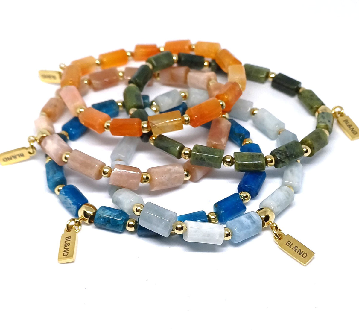 Edelsteen kolom stretch armband