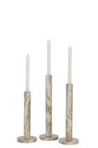 J-Line kaarshouder Marmer - steen - beige - set van 3