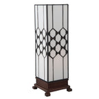 Tiffany Tafellamp 12x12x36 cm Wit Glas Tiffany Bureaulamp