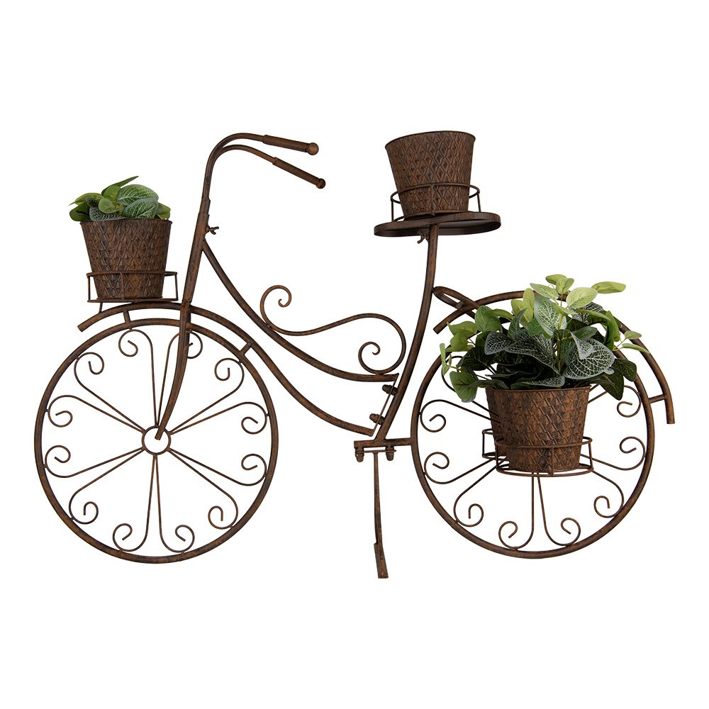 Planthouder Fiets 107x35x70 cm Bruin Metaal
