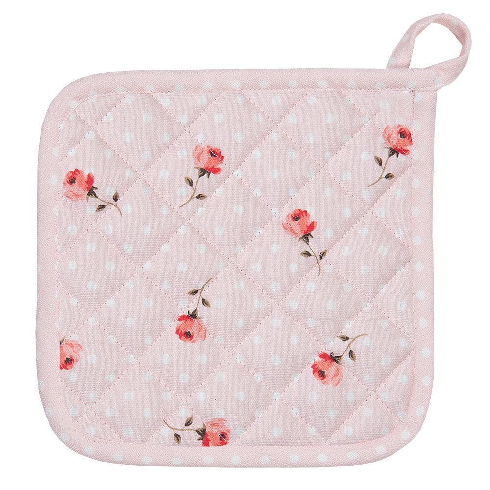 Pannenlap 20x20 cm Roze Paars Katoen Bloemen Afgiet Pannenlap