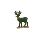 J-Line kerstfiguur Rendier - hout - groen - medium