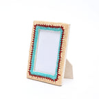 Fotolijst – Earth & Aqua Boho Beaded – Artisan Decor – 4×6 Inch