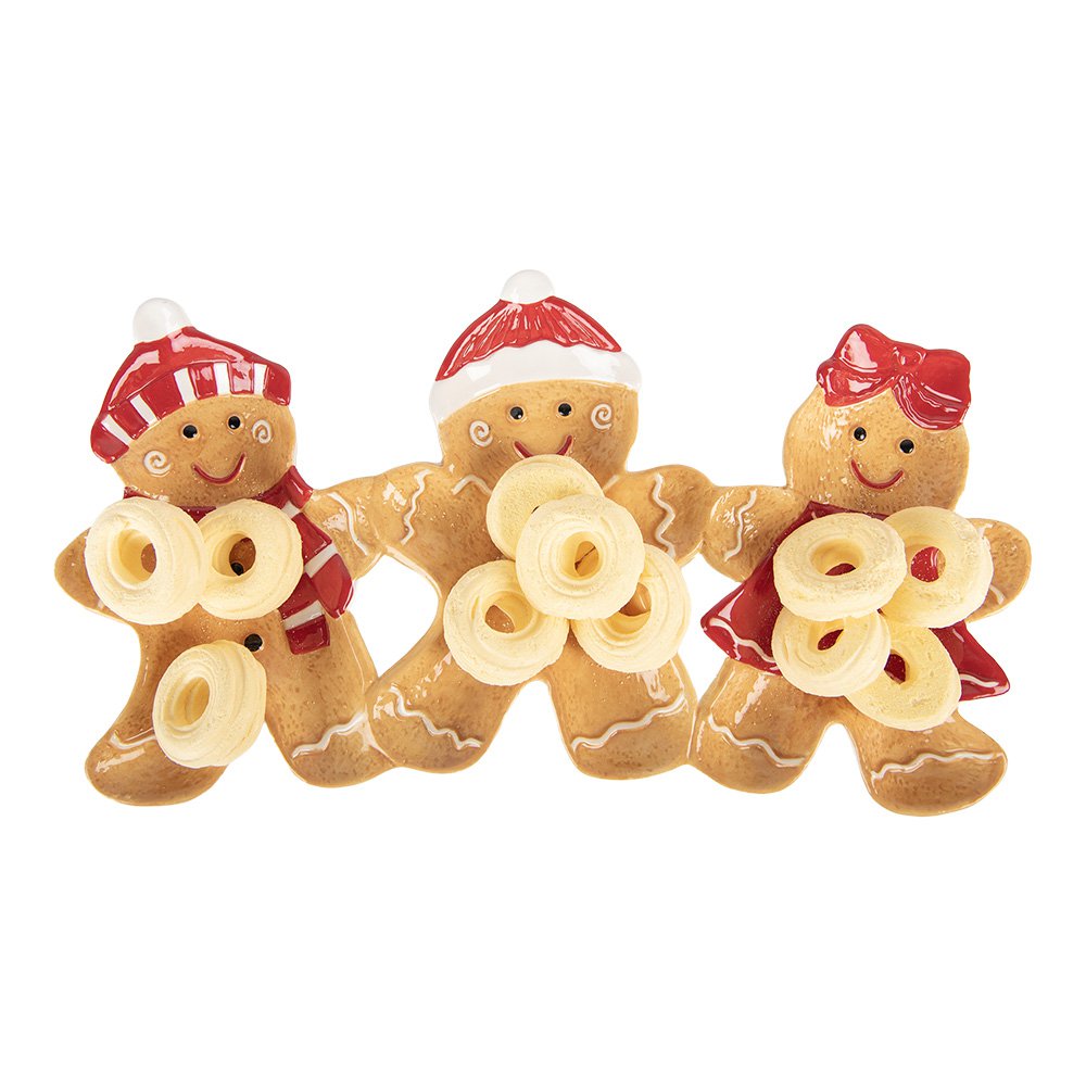 Decoratie schaal Gingerbread man 37x20x3 cm Bruin Keramiek