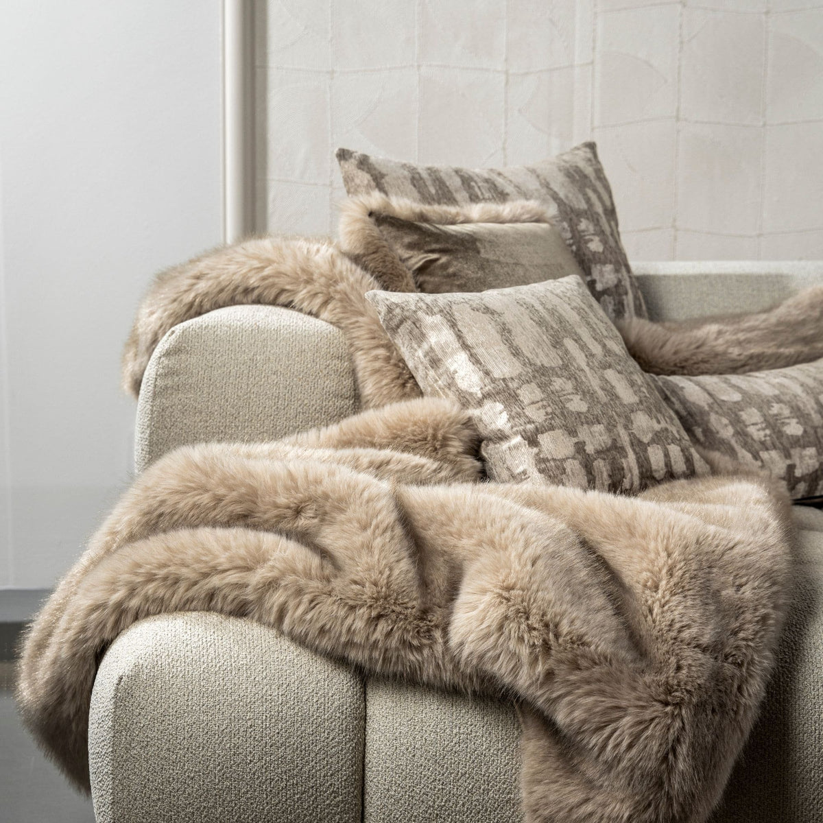 Julia | Cushion | 45x45 cm | White Pepper | Beige | Hoii | With luxury inner cushion