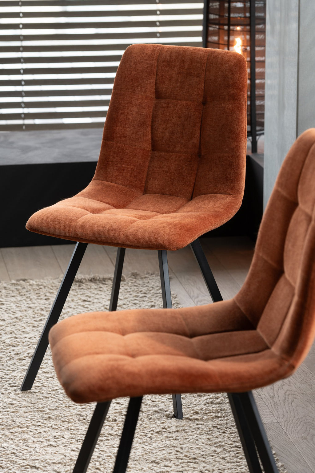 J-Line Eetstoel Clark Metaal/Polyester Roest