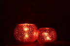 J-Line windlicht Bal Craquelé - glas - goud - large