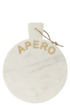 J-Line snijplank Rond Apero Marmer - steen - wit
