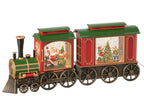J-Line decoratie Trein + Muziek Kerstman - kunststof - mix - LED
