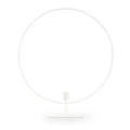 Metalen ring met kaarshouder op voet 'ring' wit h45 d40 cm