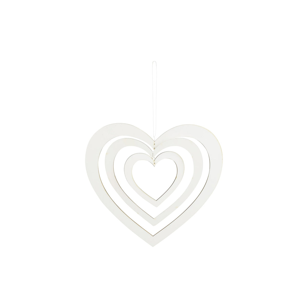 Hanger hart hout 3D wit 22cm