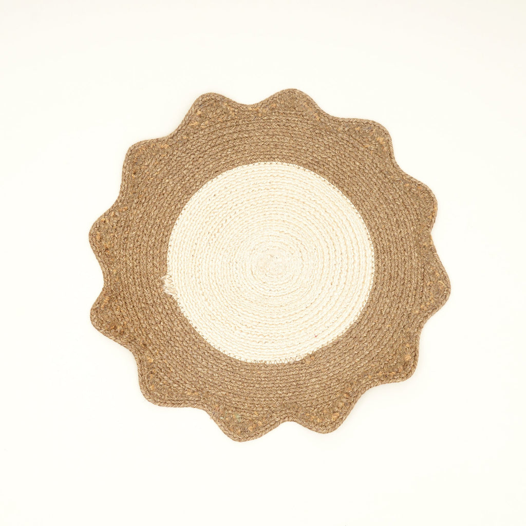 Gevlochten polyester placemat – beige – eettafelmat