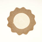 Gevlochten polyester placemat – beige – eettafelmat