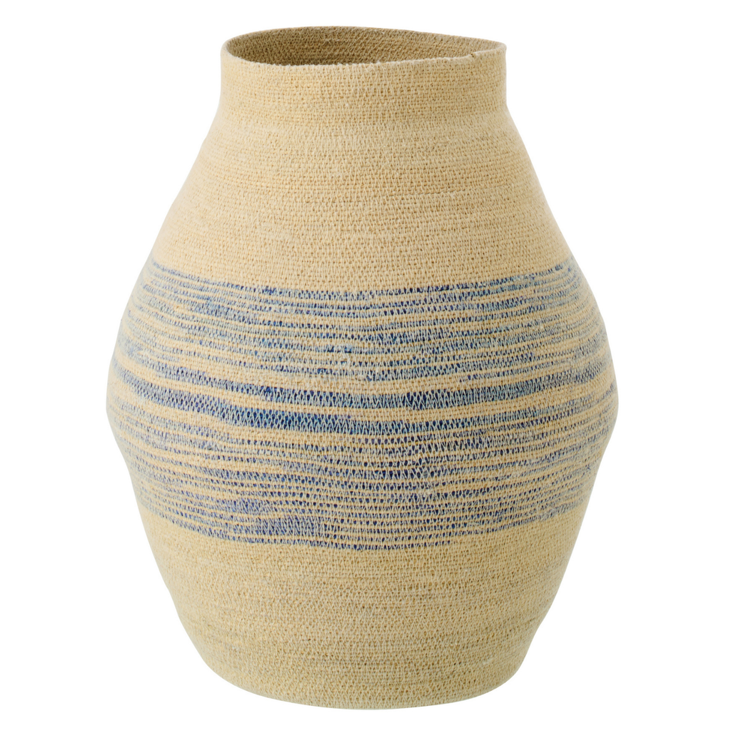 J-Line mand Gestreept - zeegras - naturel/blauw - S