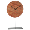 J-Line klok Rond Marmer - steen - terracotta/zwart