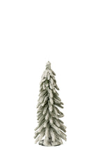 J-Line Kerstboom met sneeuw - PET - donkergroen/wit - small