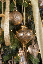 Kerstbal Ø 7 cm Goudkleurig Glas Kerstdecoratie