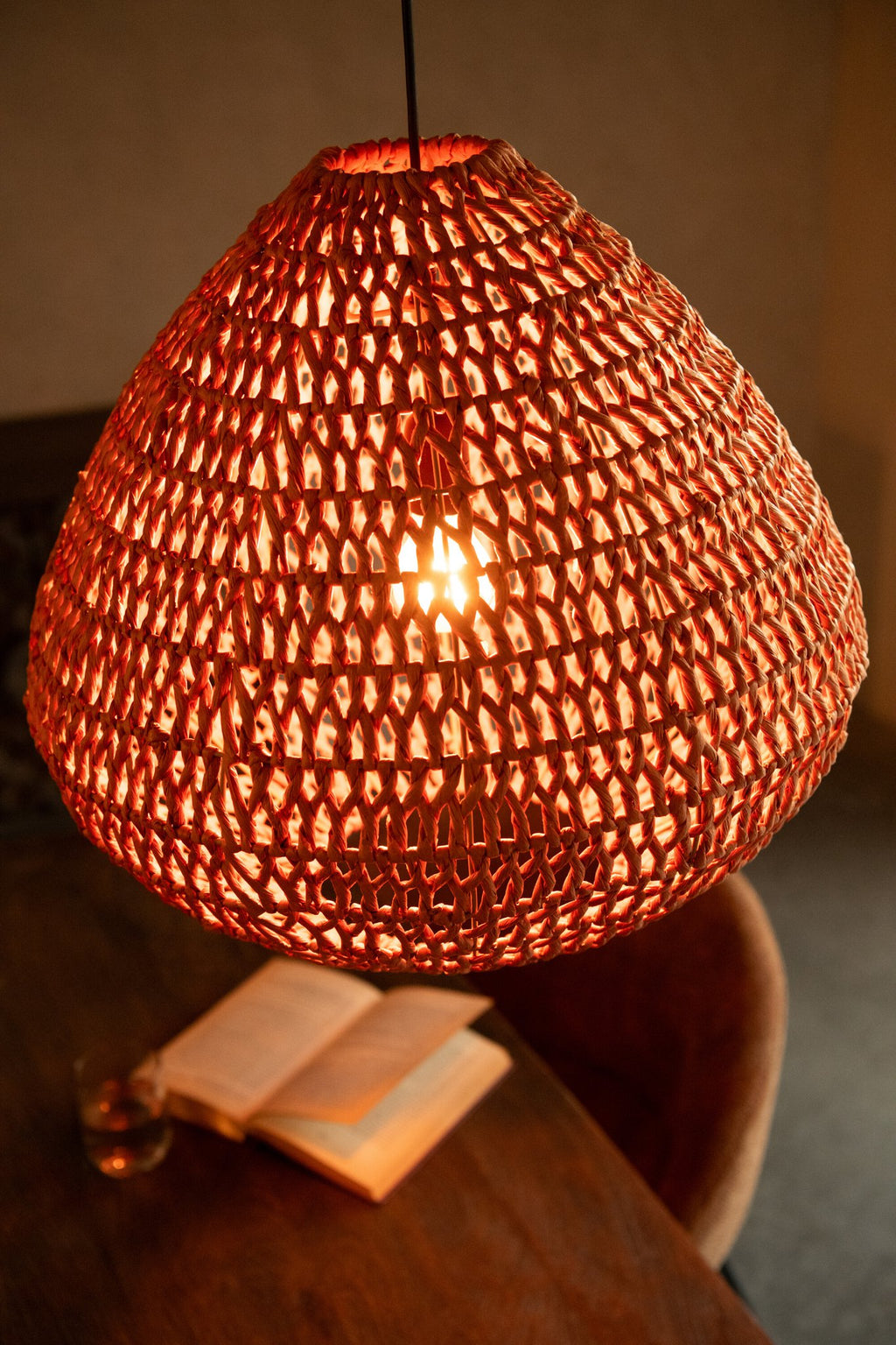 J-Line Plafondlamp Metaal Getwist Oranje
