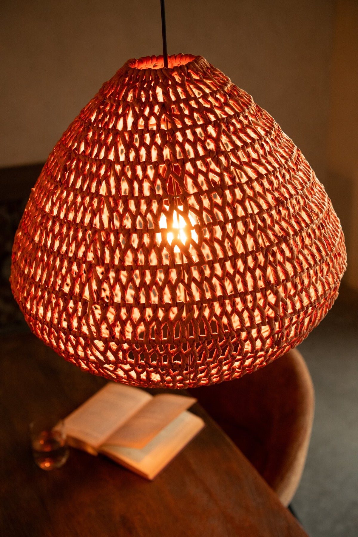J-Line Plafondlamp Metaal Getwist Oranje