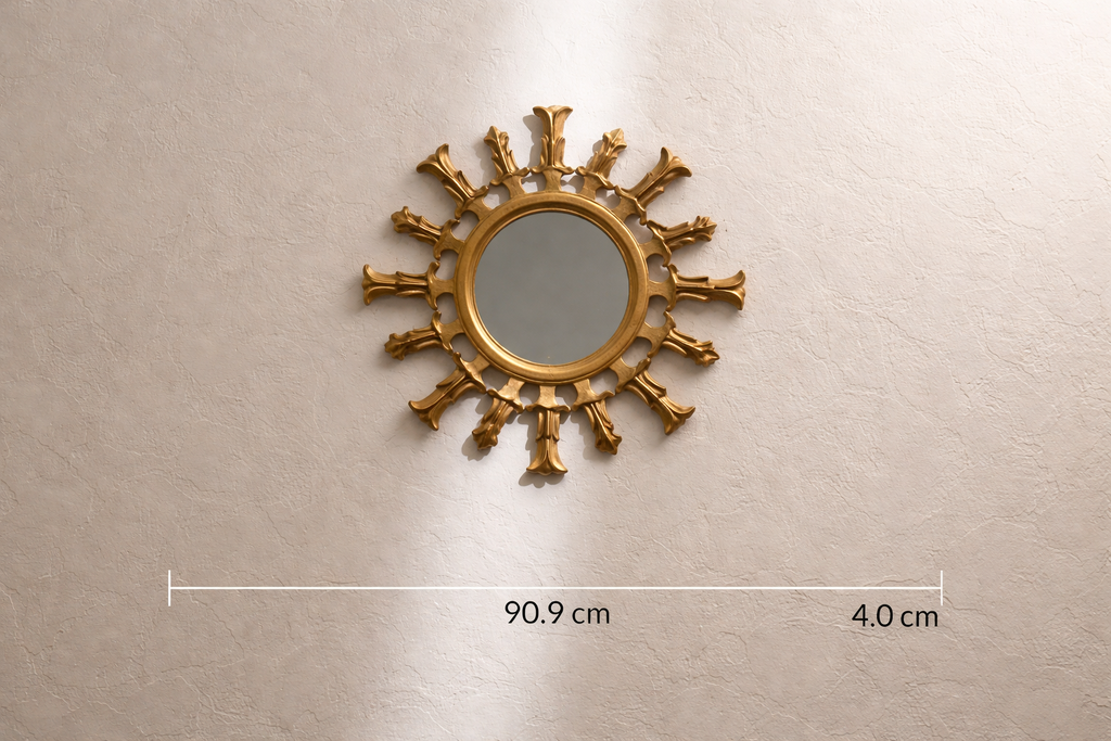 Sunburst houten wandspiegel – decoratieve spiegel
