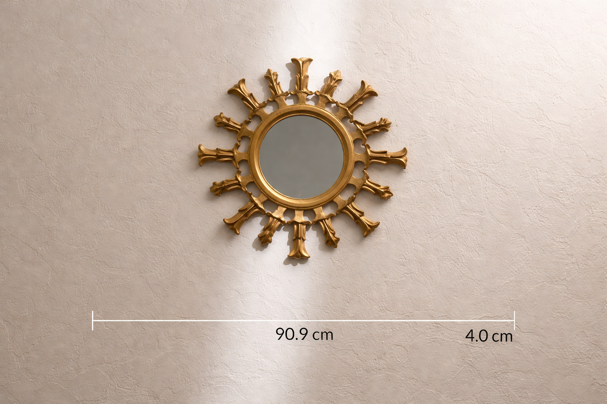 Sunburst houten wandspiegel – decoratieve spiegel