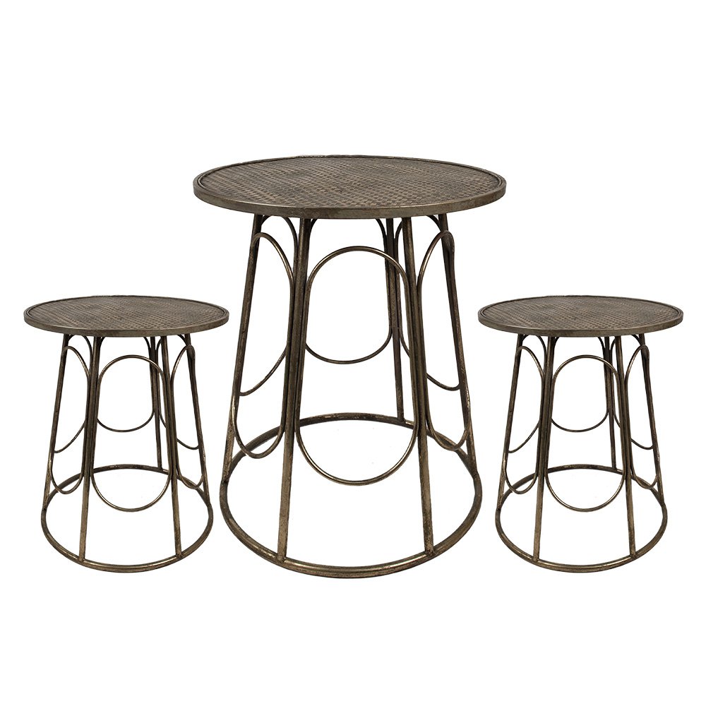 Tafel + 2 krukjes Ø 65x73 cm / Ø 44x44 cm (2)