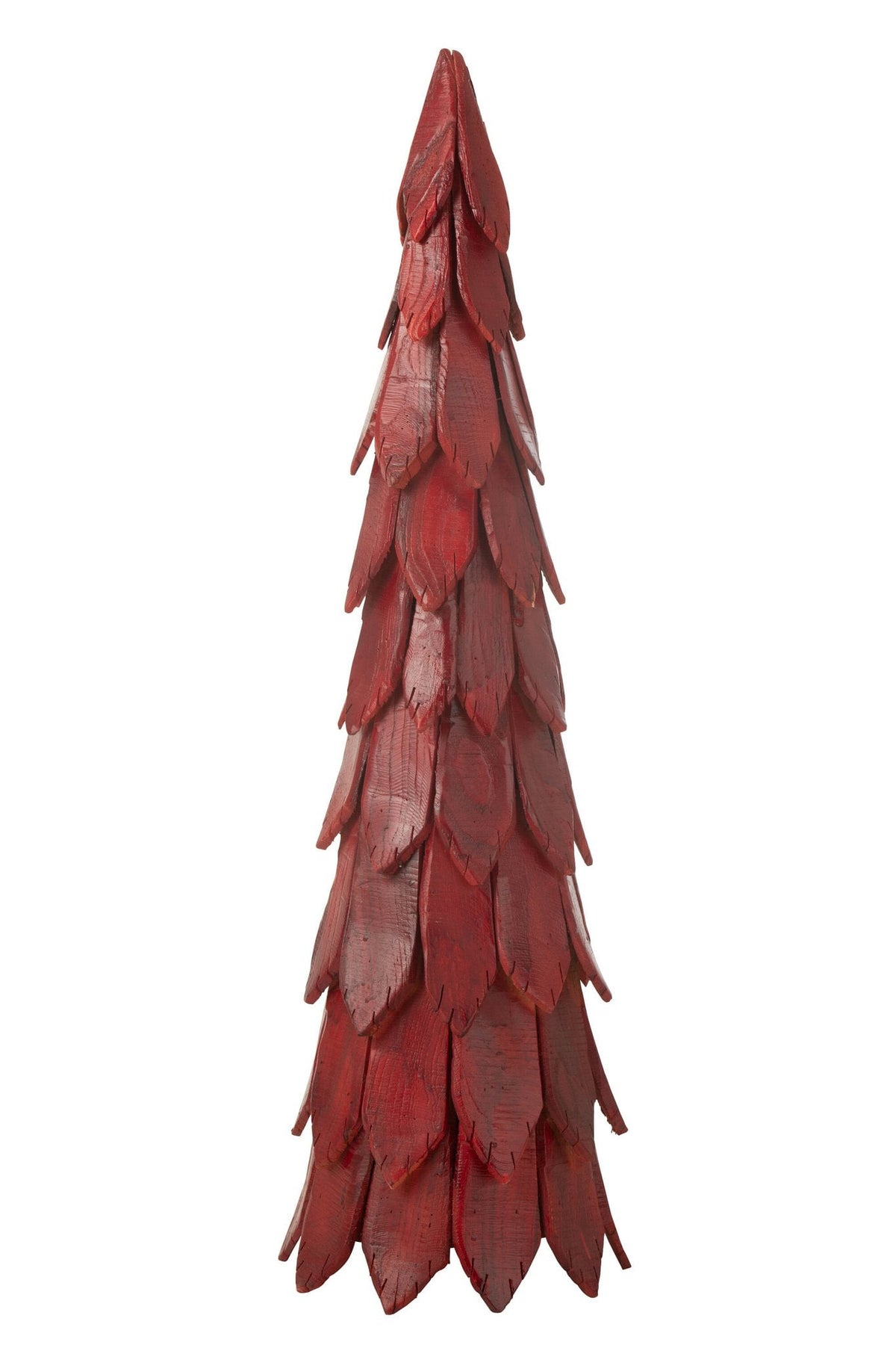 J-Line decoratie Kerstboom Stukken - hout - rood - large